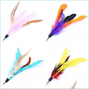 Cat Toys Color Mti Cat Toys Bird Feather Plastic Wand Diy Catstoys Parts Leveringen 18 cm 1 07TTE1 Drop Delivery Home Garden Pet Dhbgt