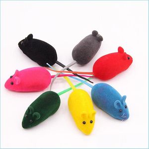 Jouets pour chats Colorf Souris Chat Jouet Réaliste Fourrure Souris Jouets Animal Squeak Squeaker Caoutchouc Fournitures Pour Animaux De Compagnie Drop Livraison 2021 Maison Jardin Packin Dhgtf