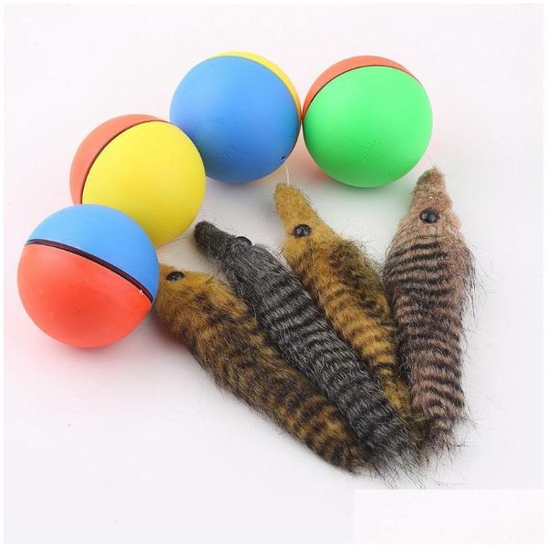 Toys Cat Weasel Motoralized Funny Rolling Ball Pet apparaît Jump Move Alive Toy Drop Livrot Home Garden Supplies DH6TX