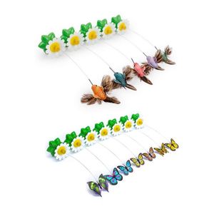 Jouets pour chat jouet électrique oiseau rotatif fleurs amusantes feuille verte grattage interactif