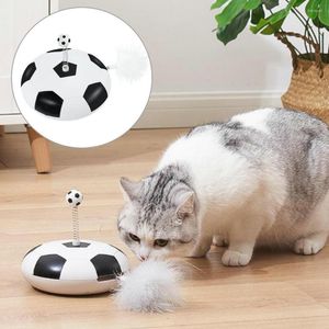 Jouets pour chat jouet électrique résistant aux rayures forme de Football accrocheur fournitures de boule de ressort de plume d'animal familier