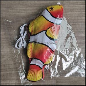 Cat Toys Electronic Switch Diving Fishes Simation Pleed Cat Doll Pets Toys Plush Cattoy Electric Fish Red Hoge Kwaliteit Aankomst 10 5Y DHJPY