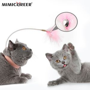 Cat Toys Feather Interactive Funny Teaser Cat Stick met Bell Pets Collar Kitten Playing Training Toys for Cats Supplies