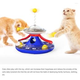 Jouets pour chat jouet interactif à quatre couleurs avec plateau tournant taquiner les chats boule drôle intéressant attirer l'intérêt des chats
