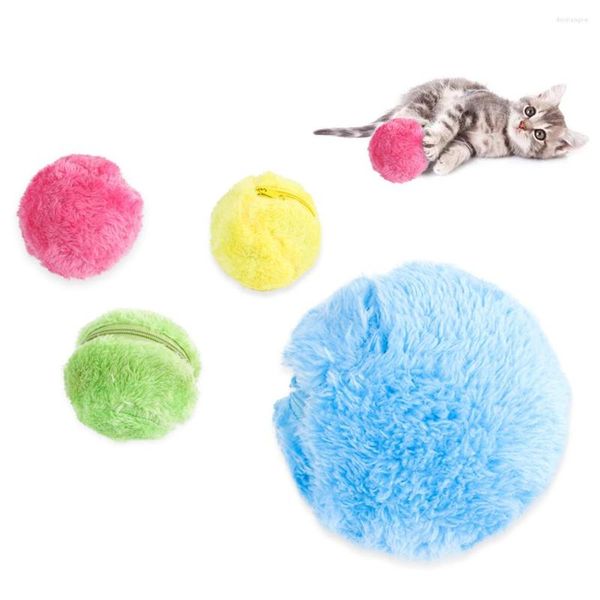 Juguetes para gatos, divertidos cachorros, perros, masticar Molar, morder, Squeak, adorno interactivo para limpiar el suelo, Bola de rodillo mágica para limpiar el suelo