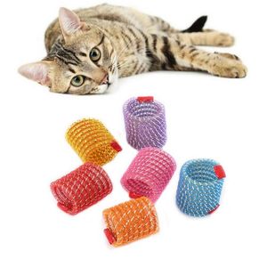 Jouets à ressort amusants pour chats, tuyau Flexible, bobine colorée, ressorts en spirale, Action pour animaux de compagnie, large, Durable, interactif, couleur aléatoire