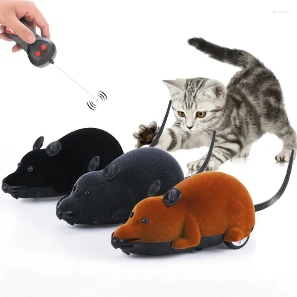 Cat Toys Funny Toy Mouse pour avec télécommande Simulation sans fil PET ÉLECTRIQUE