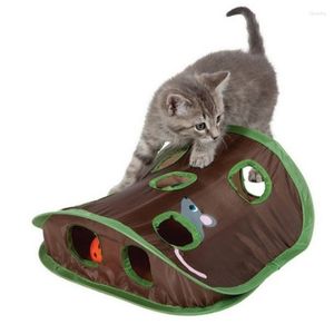 Tente cloche d'intelligence pour chat, jouet avec 9 trous, Tunnel de jeu, souris pliable, chasse, garder chaton actif, fournitures à gratter