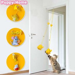 Jouets interactifs pour chat Jouet pour chat Suspendu Simulation Jouet pour chat Dessin animé Corde élastique Jouet interactif Chaton Jouer Teaser Stick Jouets Fournitures pour chat G230520