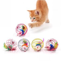 Jouets pour chats Cage de souris interactive Jouets pour chats Jouets en plastique artificiel Colorf Teaser Jouet Fournitures pour animaux de compagnie Accessoires Drop Delivery Home Garden Pet S Dhyj5