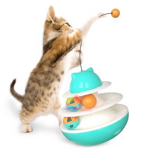 Kat Speelgoed Interactieve Huisdier Tumbler Bal Katten Lekkende Speelgoed met Dual Rolling Tunnel Ballen en Plagen Wand voor kitten Puppy voor Huisdieren