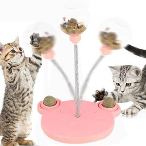 Juguetes de gato Flote de comida Bola Interactiva Dispensador Tumbler Trata de alimentación lenta 230309