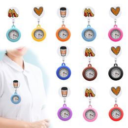 Cat Toys Luopard Print Clip Pocket Horloges Alligator Medical Hang Clock cadeau Watche voor verpleegster met Sile Case Clip-on Rapel Hanging Nur Otvz8