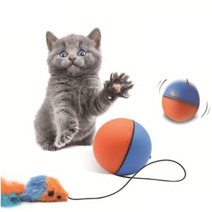 Cat Toys Matic Intelligent Electric Moving Balls Pet Feather Toy Cats Teaser Drop Delivery Home Garden Supplies DHXKF