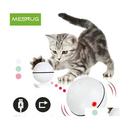 Jouets pour chat Mesnug Smart Interactive Toy Ball Matic Rolling Led Light Kitten Avec Fonction De Minuterie Usb Rechargeable Pet Exercice 201109 D Dhgp3