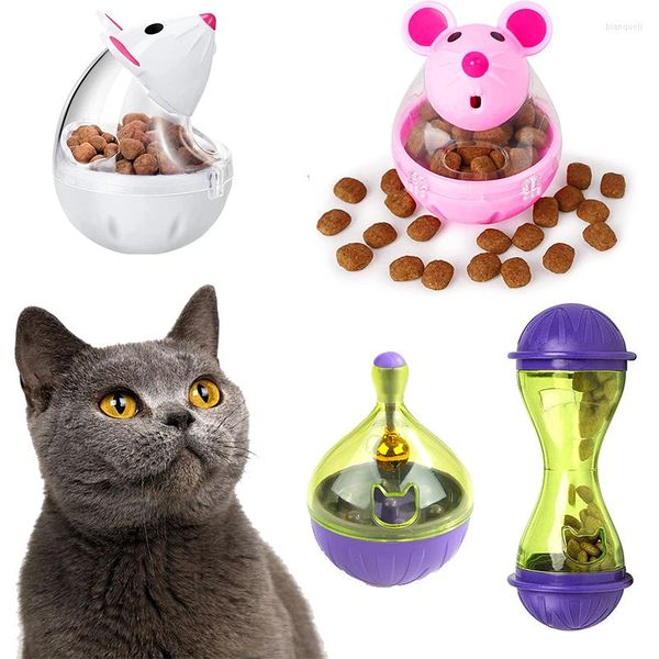 Jouets pour chats, souris, gobelet de nourriture, balle, mangeoire interactive, fuite, distributeur en plastique intéressant, friandises