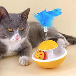 Cat Toys Mimi Favoriete grappig voor het vermaken van zichzelf Pet Kitten Small Bell Feather Tumbler