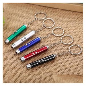 Cat Toys Mini Red Laser Pointer Pen Key Chain Funny Led Light Pet Llavero Llavero Para Gatos Training Play Toy Dh0185 Drop Delivery H Dhvni