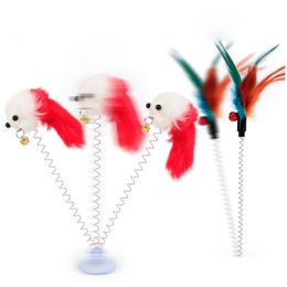 Jouets pour chats Mticolor jouets pour chat couleur aléatoire bâton pour animaux de compagnie plume pôle de couleur noire comme des oiseaux avec petite cloche livraison directe maison jardin animal de compagnie Dh2N7