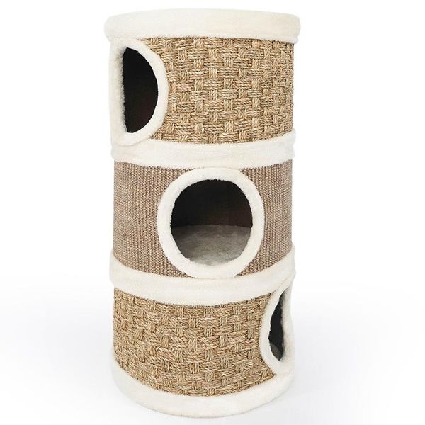 Chat Jouets Multifonctionnel Sisal Seau Escalade Cadre Litière Arbre Villa Jouet Maison Fournitures Pet