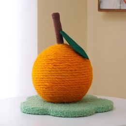 Cat Toys Oranje Krabpaal Met Natuurlijk Sisal Touw Klimrek Scratch Board Scratcher Nail Ball Toy