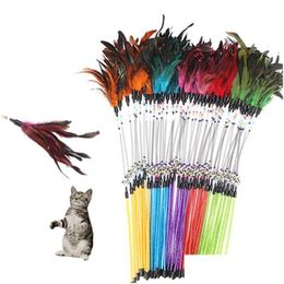 Chat jouets plume pour animaux de compagnie printemps bâton Teaser chaton interactif cloche tige baguette jouer jouet livraison directe maison jardin fournitures Dhrex