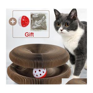 Jouets pour chats Jouet pour animaux de compagnie Mtifonction avec balle Funny Scratcher Board Protégez les meubles Chats Chase Interactive Pets Track Drop Livraison Accueil Dhopj