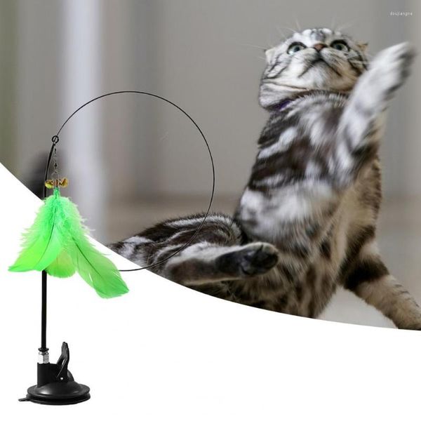 Jouets pour chat en plastique respectueux de l'environnement mains libres élasticité baguette jouet bâton de poche adorable produit pour animaux de compagnie