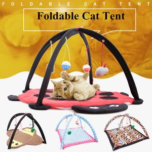 Katspeelgoed draagbare tent grappige pet mobiele activiteiten huisdieren speel bed mat deken huis opvouwbare kitten tenten 230222