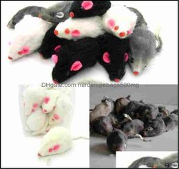 Toys de chat Real Rabbit fourrure pour les jouets de chat souris avec du son 1pc mix livraison de chute de couleur HU01D7923171