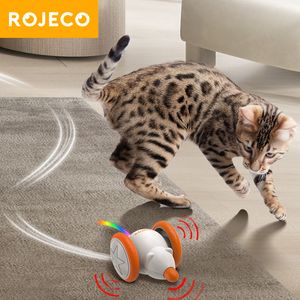 Kattenspeelgoed ROJECO Automatisch Kattenspeelgoed Interactief Huisdier Smart Mouse Play Voor Kat Teaser LED Oplaadbare Muizen Binnenspeelgoed Voor Kat Accessoires 230715