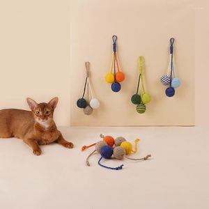 Chat jouets griffoirs pour chats d'intérieur Mini arbre chaton griffoir poteaux et suspension en sisal