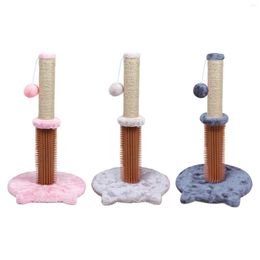 Jouets pour chat griffoir avec boule pendante support interactif en peluche douce arbre d'escalade en corde de sisal pour petits chats tous