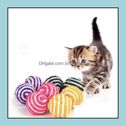 Cat Toys Sisal Ball Pet Toy Scratchresistent Grondable Cats Catch Balls Grappig voor 40 mm YHM248ZWL Drop Delivery Home Garden Supplies OTACB