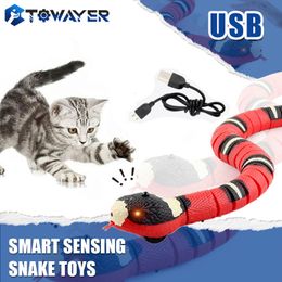 Cat Toys Smart Sensing Snake Juguetes interactivos para gatos Juguetes automáticos para gatos Accesorios de carga USB Gatitos Juguetes para mascotas Perros Juego Jugar Juguete 230625