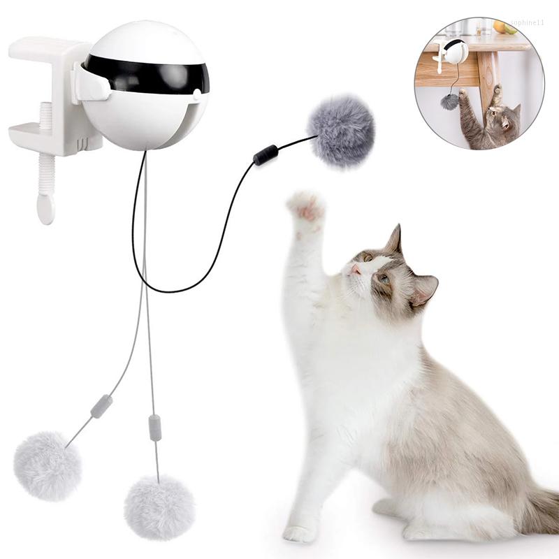 Giocattoli per gatti Giocattolo intelligente Movimento di sollevamento automatico elettrico Palla di peluche per animali domestici Puzzle interattivo Rotolamento Salto