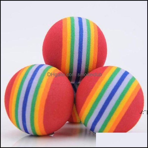 Chat Jouets Fournitures Pet Home Jardin Diamètre 35mm Intéressant Toy Dog et Super mignon Rainbow Ball Dessin animé Peluche GWD11970 Drop Livraison 2021