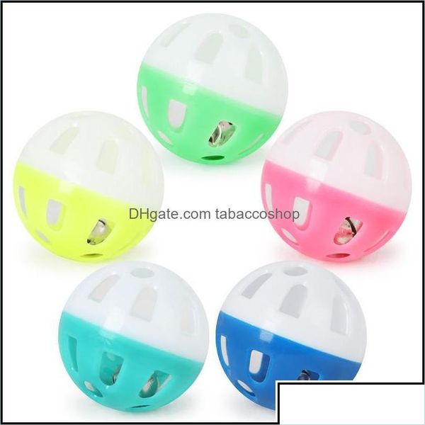 Cat toys Supplies Pet Home Garden Plastic Colourf Colourf Ball avec petite cloche Lovenable Voice interactive Tinkle Puppy Pla Otf0n