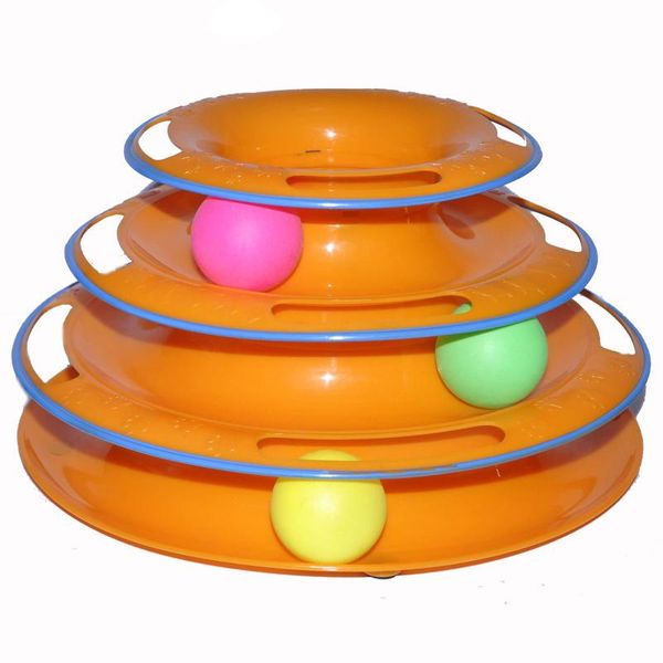 Cat Toys Titan's Tower: diseño de barra más segura, juguete de pelota interactivo, juego de ejercicios, teaser, antideslizante, estilo de vida activo y saludable, S