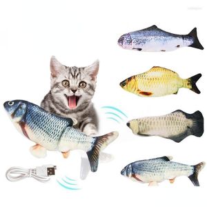 Juguetes para gatos Juguete Pescado Interactivo Eléctrico USB Carga Masticar Mordida Suave Simación Gatito Accesorios Artículos para mascotas Suministros Drop Deliv DHHDE