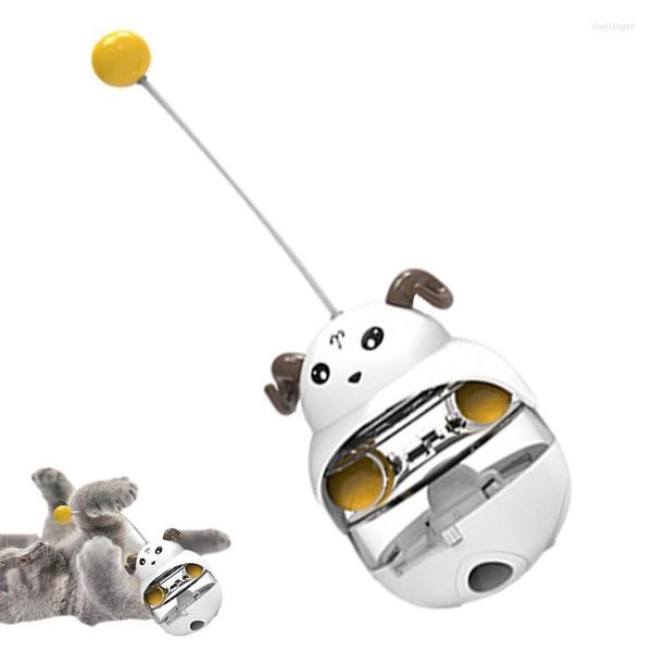 Cat Toys Toy Interactive Treat Ball Feeder Rotation à 360 degrés Réduire l'ennui Teaser Pet