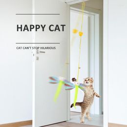 Zabawki dla kotów zabawka chowane wiszące drzwi typu zabawny kij dla kotka grającego w łamigłówkę różdżka artykuły dla zwierząt akcesoria upuść