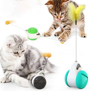 Cat Toys Tumbler Swing Toys voor Katten Interactieve Balance Auto Kat Jagen Speelgoed met Catnip Funny PET-producten 210929