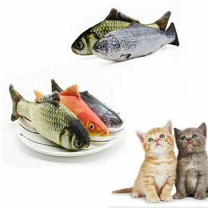 Kattenspeelgoed Kwispelende vis Realistisch pluche simulatiespeelgoed Kattenkruid Mint Huisdier gevuld302f