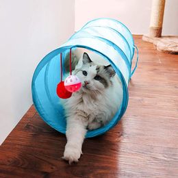 Tunnel de voie de jouets de chat pour le Tube d'intérieur d'animal familier tente de jeu pliable lit interactif de maison de labyrinthe de jouet avec le chat de boules