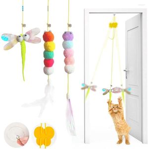 Cat Toys YoKee Interactief speelgoed Hangen Automatische grappige muisstick met Bell voor kitten speelt teaser toverstok