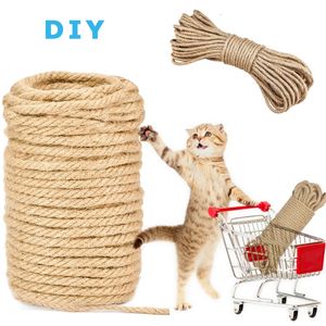 Krabpaal Natuurlijk Sisal Touw DIY Ambachtelijke Handgemaakte Decoratie Huisdier Krabschraper Speelgoed DIY Kat Krabpaal Krabpaal Koord 240229