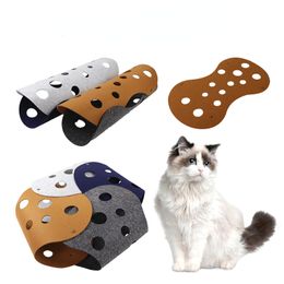Tunnels pour chat, lit tubulaire pliable pour animal de compagnie avec trous, tapis de jeu pour chat bricolage tapis d'activité pour chat jouet pour combinaisons aléatoires de tissu en feutre interactif/exercice