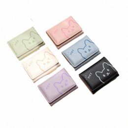 Cat Wallets For Women Fi Cute Cartos Luxe Dames Kleine portemonnee Leer Korte Kaart Houd Pakket Vrouwelijke portemonnee Munt Purnus E4M0#