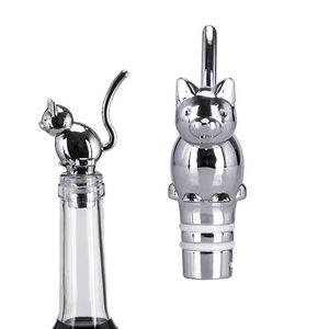 Cat Wine Bottle Stopper Alloy Decoratieve nieuwigheid Barware Tool Bar Accessories Wijnflessenaar Saver met geschenkverpakking 240131